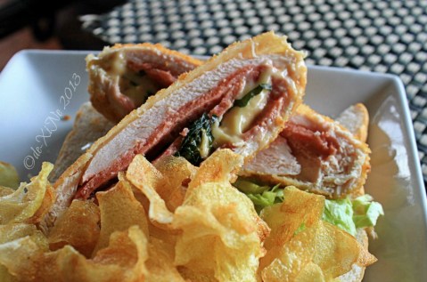 Baguio Bay Leaf Restaurant by Cris 'd Cuisine 2013 2013-12-05 Baguio Bay Leaf Restaurant by Cris d Cuisine (2) top down ham 'n cheese chicken sandwich