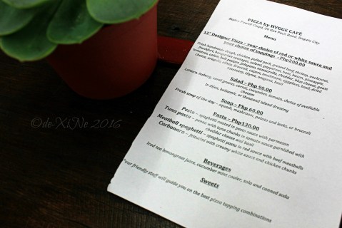 2016-03-30 Baguio Pizza by Hygge Cafe menu
