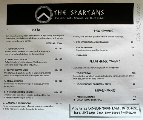2016-04-01 Baguio The Spartans Greek food menu