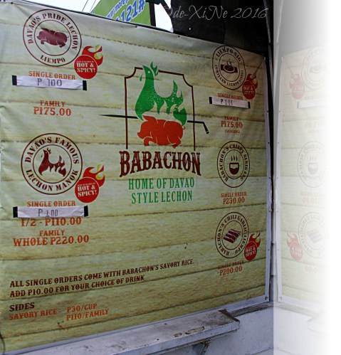 2016-07-06 Baguio Babachon Davao Style Lechon menu