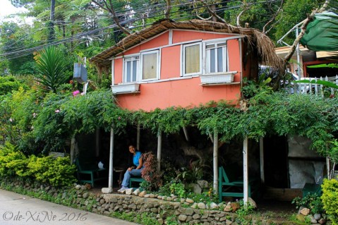 Baguio Blue Tent Burgers and Shakes 2016 2016-07-16 Baguio Blue Tent Burgers and Shakes little dining space under the treehouse/riprap house