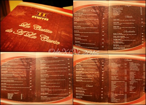 Baguio Heritage Mansion La Casita de A La Carte fine dining restaurant 2016 2016-07-28 Baguio Heritage Mansion La Casita de A La Carte fine dining restaurant menu