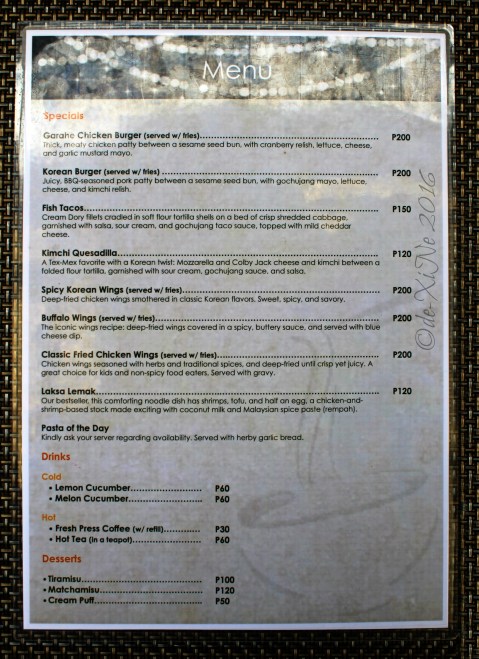 Baguio Garahe – weekend restaurant-cafe 2016 2016-08-14 Baguio Garahe – weekend restaurant-cafe menu