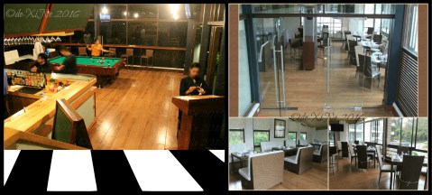 Baguio The Outlook Steak and Grill at Grand Sierra Pines Hotel first floor bar/pool with some tables for dining, and second floor dining areas