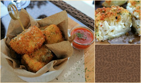 Baguio The Outlook Steak and Grill at Grand Sierra Pines Hotel parmesan crusted mac and cheese with marinara sauce