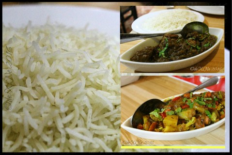 Baguio Chef Restaurant 2016 Baguio Chef Indian and Pakistani Restaurant plain basmati rice to be eaten with viands - mutton curry and vege massalah