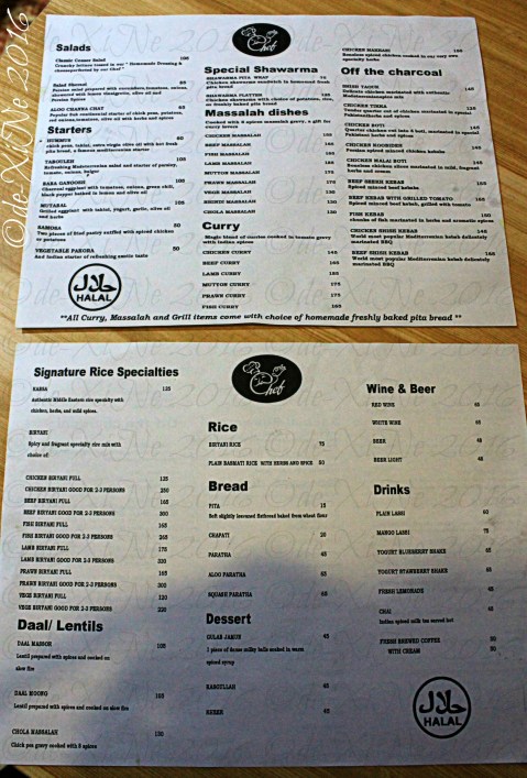 Baguio Chef Restaurant 2016 Baguio Chef Indian and Pakistani Restaurant menu