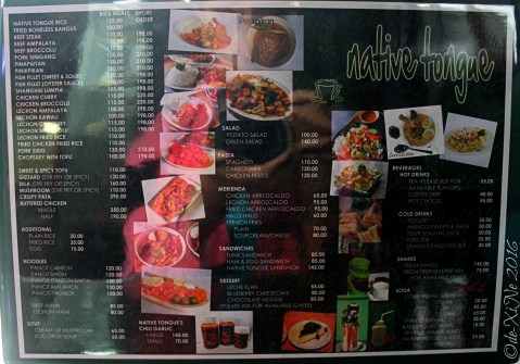 La Trinidad metro Baguio Native Tongue menu