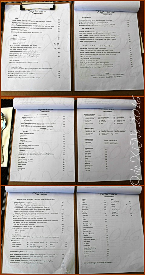 Baguio Cafe Adriana by Hill Station at Outlook Ridge Residences menu