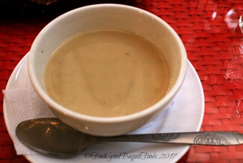 Baguio Decades Fusion Restaurant and After Hours Joint 2017 Baguio Decades Restaurant mushroom soup of the day pairing for entree