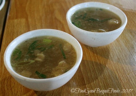 Baguio Mang Ed Bakareta Cafe and Restaurant complimentary bulalo soup starters
