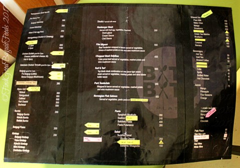 Baguio Batobato Plate menu