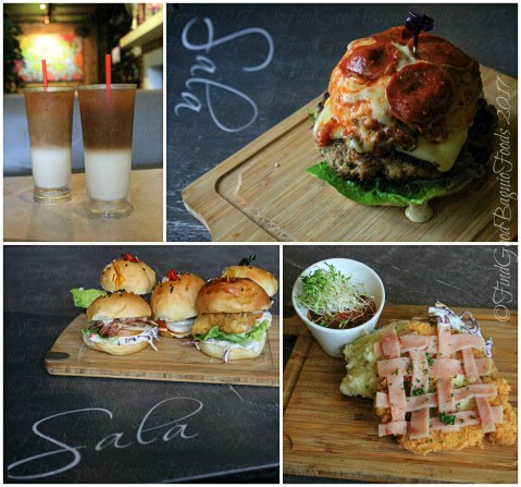 Baguio Sala 2017 Iced coffee deluxe, pizza burger, 5 sliders, chicken cutlet