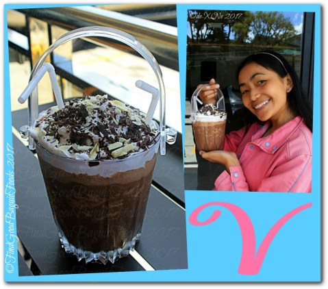 Quoted Cafe frozen hot choco blended drink in a bucket at V Hotel Apartel 2017