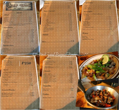 Baguio Rock'n Woods Cafe and Restaurant menu mixed pulutan and dinakdakan 2017