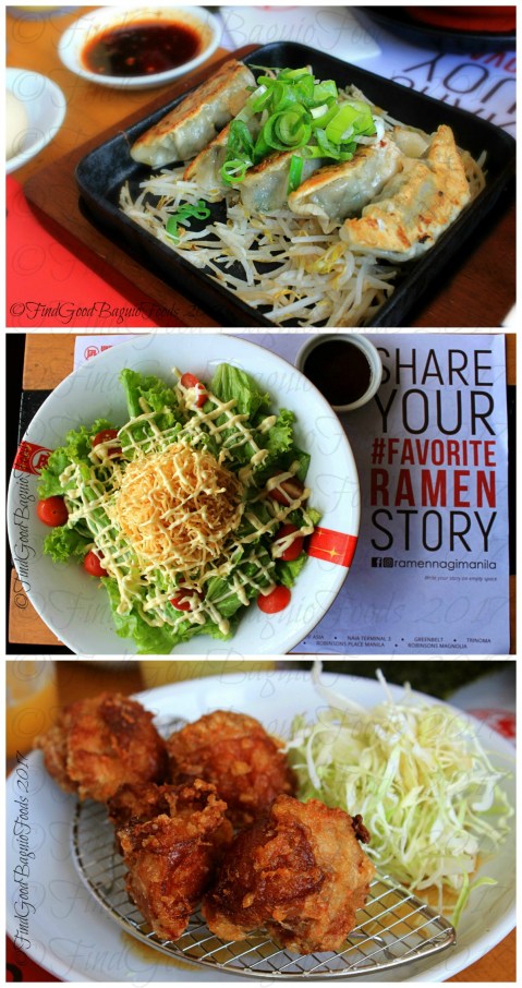 Baguio Ramen Nagi Nagi star salad, gyoza, and chicken karaage 2017