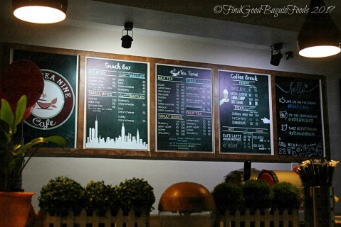 Baguio 8Tea9 Cafe menu 2017