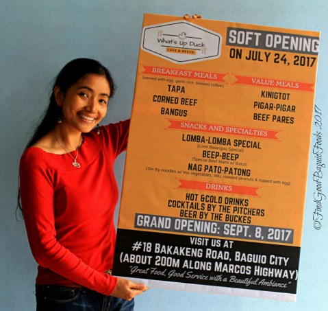 Baguio What's Up Duck Cafe and Resto soft opening menu 2017