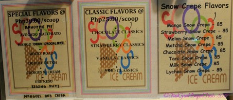 Baguio Scoops Ice Cream at Station 120 menu 2017
