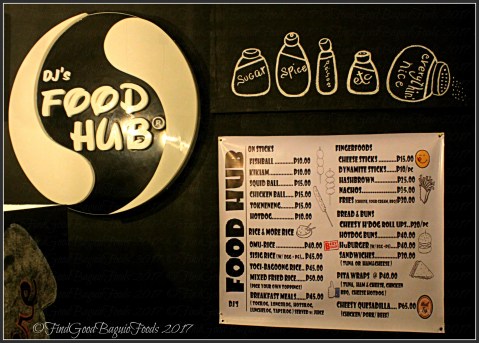 Baguio Food Hub menu 2017