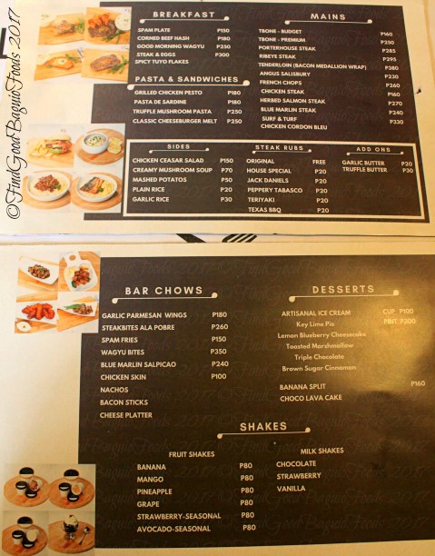 Baguio Rustic Box Steak and Wine House 2017 Baguio Rustic Box Steak and Wine House menu 2017