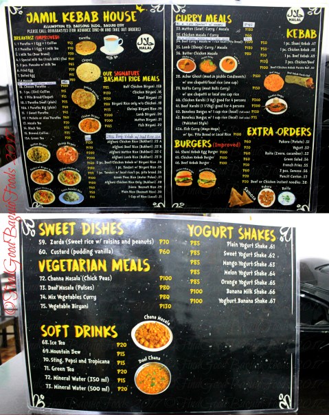 Baguio Jamil Kebab House Halal menu 2017