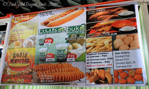 Baguio Buko Madness menu 2017