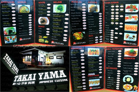 Baguio Takai Yama menu 2018