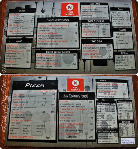 Baguio Koki Nonky menu 2018