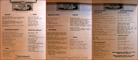 Baguio Kiva Han II Coffee House 2018 menu