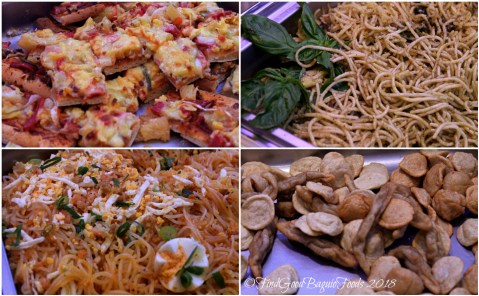 Baguio Aura 1 Hotel inhouse restaurant Hawaiian pizza, pesto pasta, palabok, fish balls and kikiam 2018