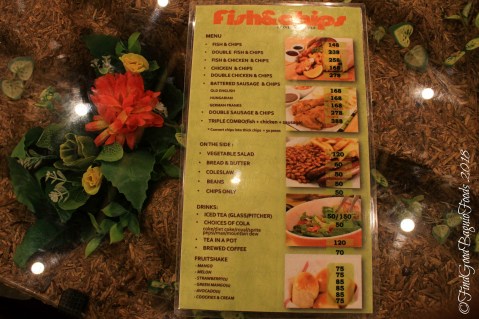 Baguio Fish and Chips London Style menu 2018