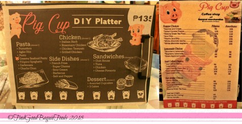Baguio Pig Cup Coffee Shop menu 2018