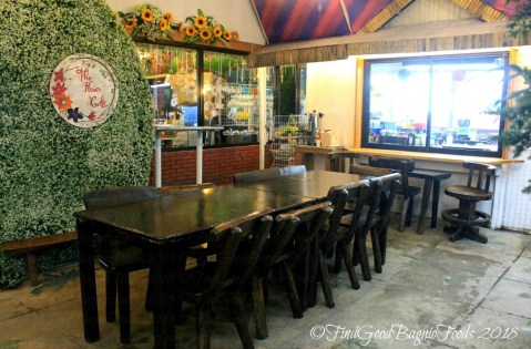 Baguio The Flower Cafe at Villa Romana Hotel 2018 dining table with a view of the kitchen at Baguio The Flower Cafe at Villa Romana Hotel 2018