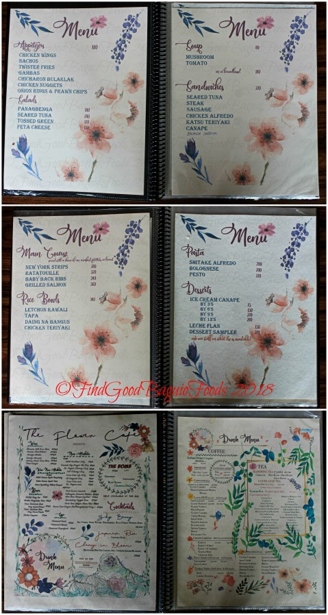 Baguio Flower Cafe at Villa Romana menu 2018