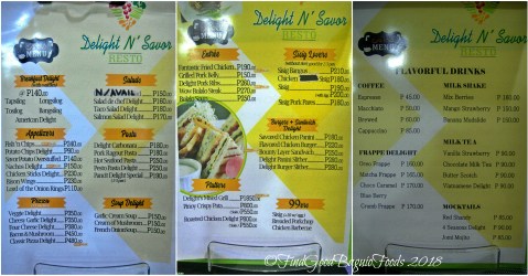 Baguio Delight N' Savor 2018 Baguio Delight N' Savor menu 2018