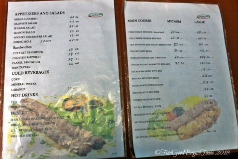 Baguio Amohosein Iranian Restaurant 2018 Baguio Amohosein Iranian Restaurant menu 2018