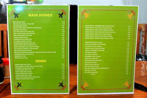 Baguio Thuy Food House - A Taste of Vietnamese Food and Drinks menu 2018