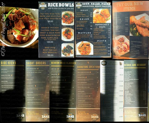 Baguio Zax's House of Chicken and Waffles 2019 Baguio Zax's House of Chicken and Waffles menu 2019
