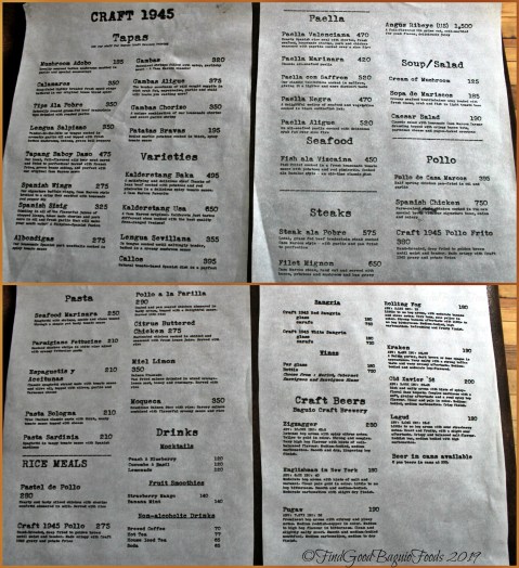 Baguio Craft 1945-Casa Marcos menu 2019 Baguio Craft 1945-Casa Marcos menu 2019