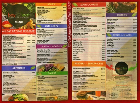 Baguio Bay Leaf Restaurant by Cris d Cuisine 2019 menu