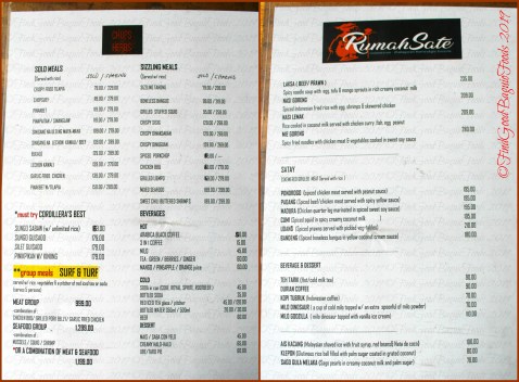 Baguio Chops and Herbs by Rumah Sate 2019 menu