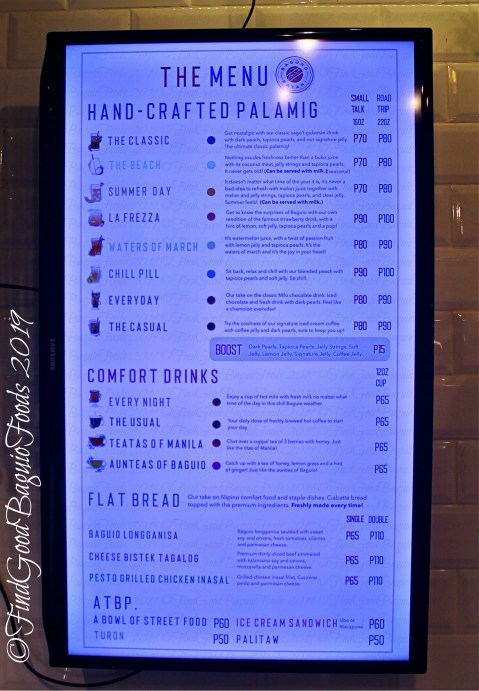 Baguio Bagong Bayani 2019 menu