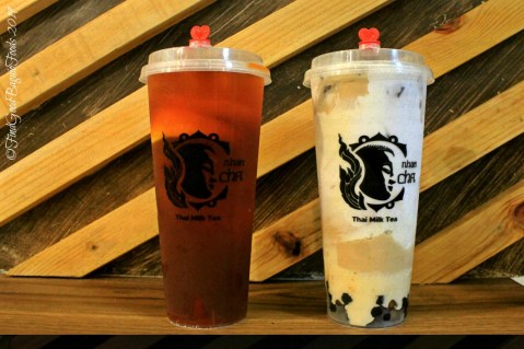 Baguio Nham Cha Thai Milk Tea 2019 Cha-manaw (Refreshing Thai tea with lemon), Nham Cha overload (White choco, oreo, black and gold pearls, vanilla softy, macchiato cream)