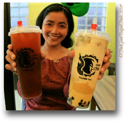 Baguio Nham Cha Thai Milk Tea 2019 Cha-manaw (Refreshing Thai tea with lemon), Nham Cha overload (White choco, oreo, black and gold pearls, vanilla softy, macchiato cream)