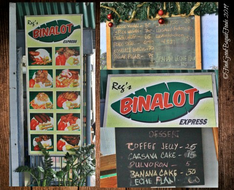 Baguio Reg's Binalot Express 2019 menu