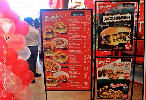 Baguio Zark's Burger 2019 menu