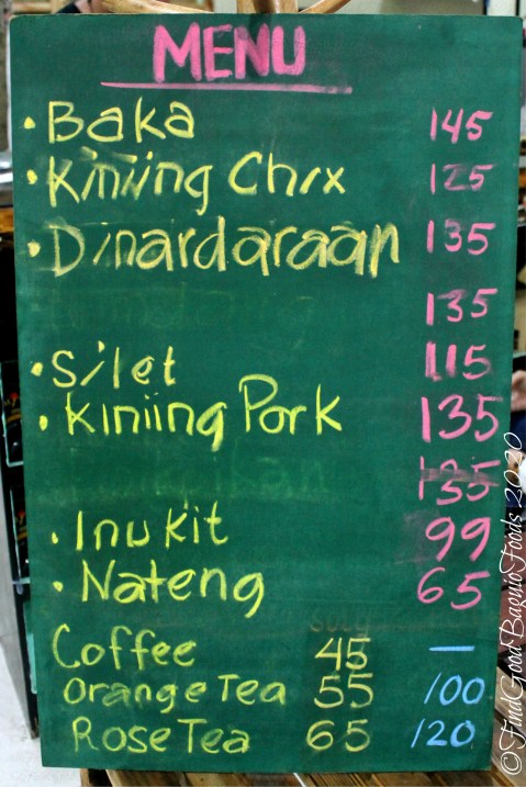 Baguio Dalikan Food Terminal 2020 menu