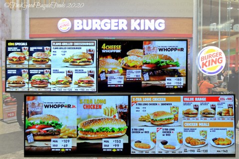 Baguio Burger King 2020 menu