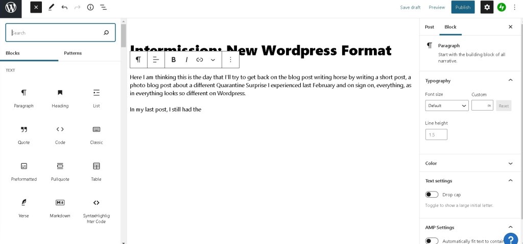 Baguio WordPress Editor new interface 2021
